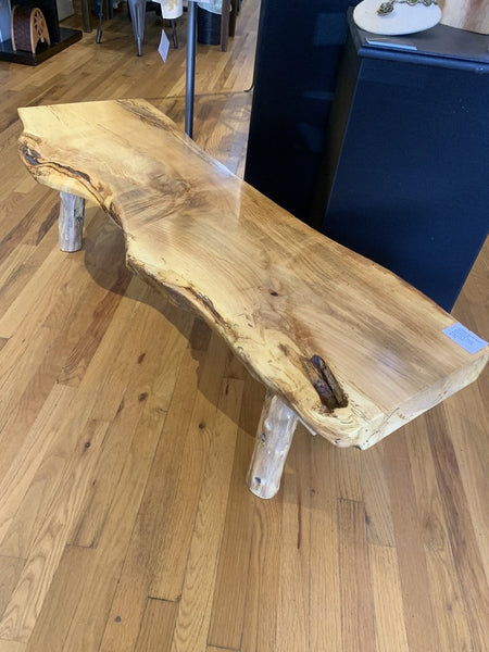 Spalted Maple Bench with Locust Legs and Barnwood Apron and Tenon Joints BGT002