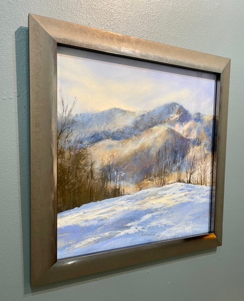 “Snow in the Cove” - Framed Original Pastel Painting