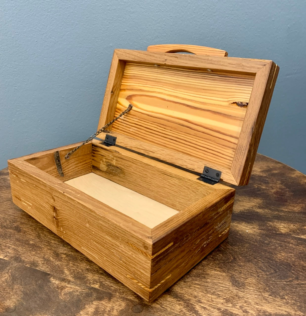 Handmade Barnwood Oak and Reclaimed HearT Pine Jewelry Box BGB004