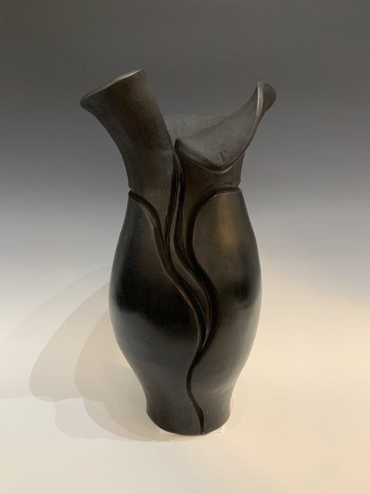 “Night Bloom” Coil Built Earthenware Ceramic Vessel