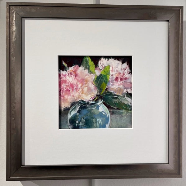 Peony - Pastel Study - Original Pastel Painting with Matte/Framed
