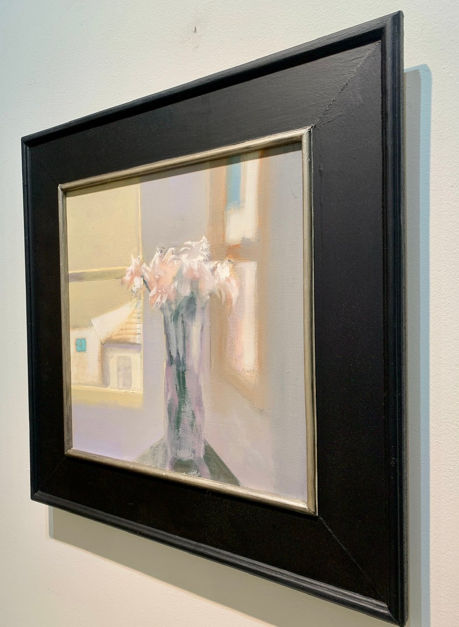 “Flowers and Window” - Original Custom Framed Oil Painting