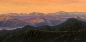"Autumn Light and Ridgeline Shadows at Daybreak" Original Framed Oil Painting