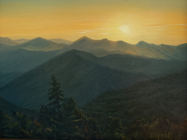 “Sunset from Caney Fork Overlook, July 2” Original Framed Oil Painting