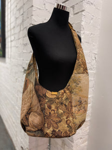 Vintage Tapestry Crossbody Handbag with Adjustable Strap - 8