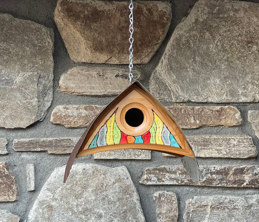 "Barn Owl" Hand Painted Birdhouse with Custom Paint Design LC22.1