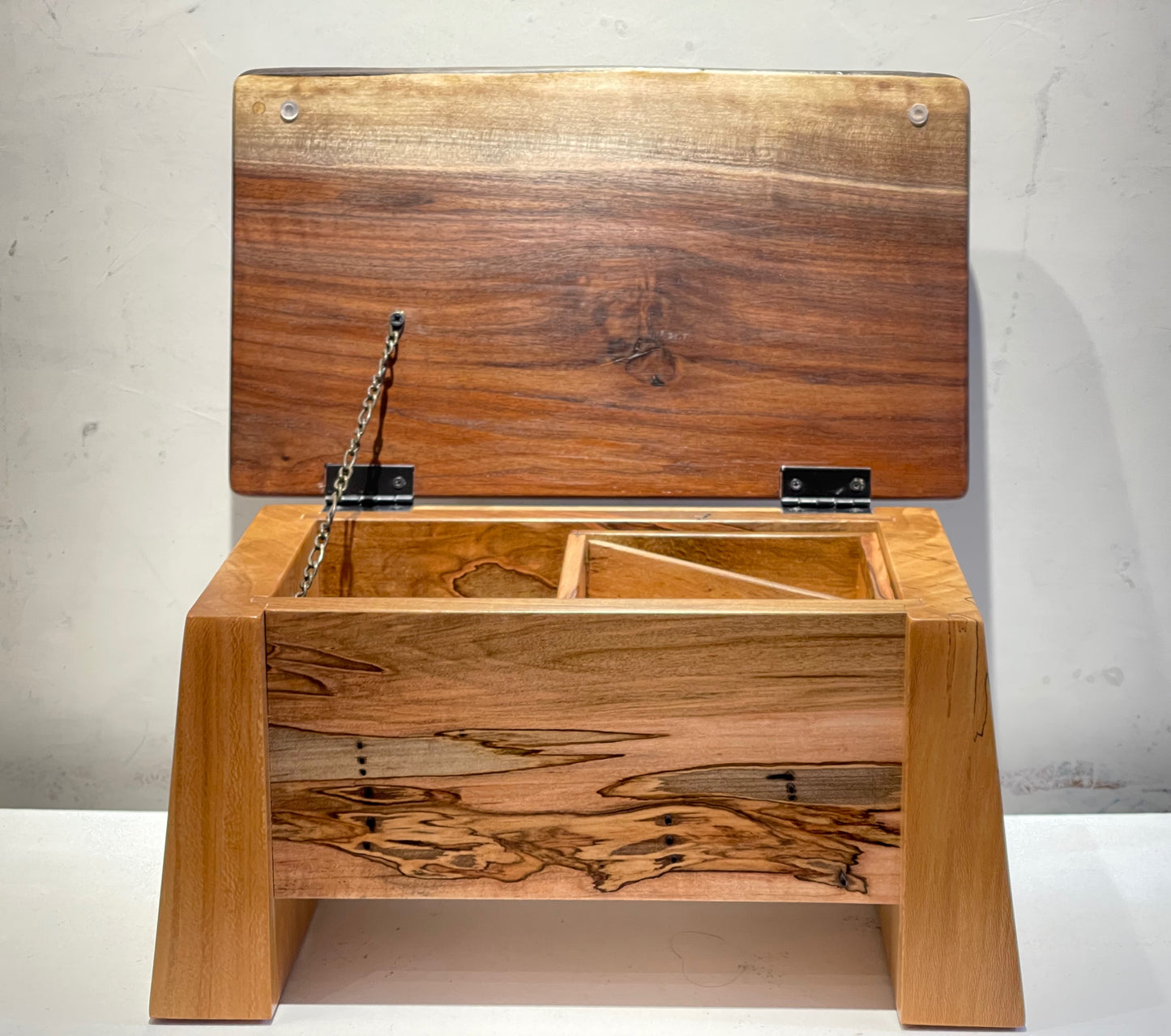 Handmade "Treasure Chest" with Walnut, Spalted Maple and Sycamore