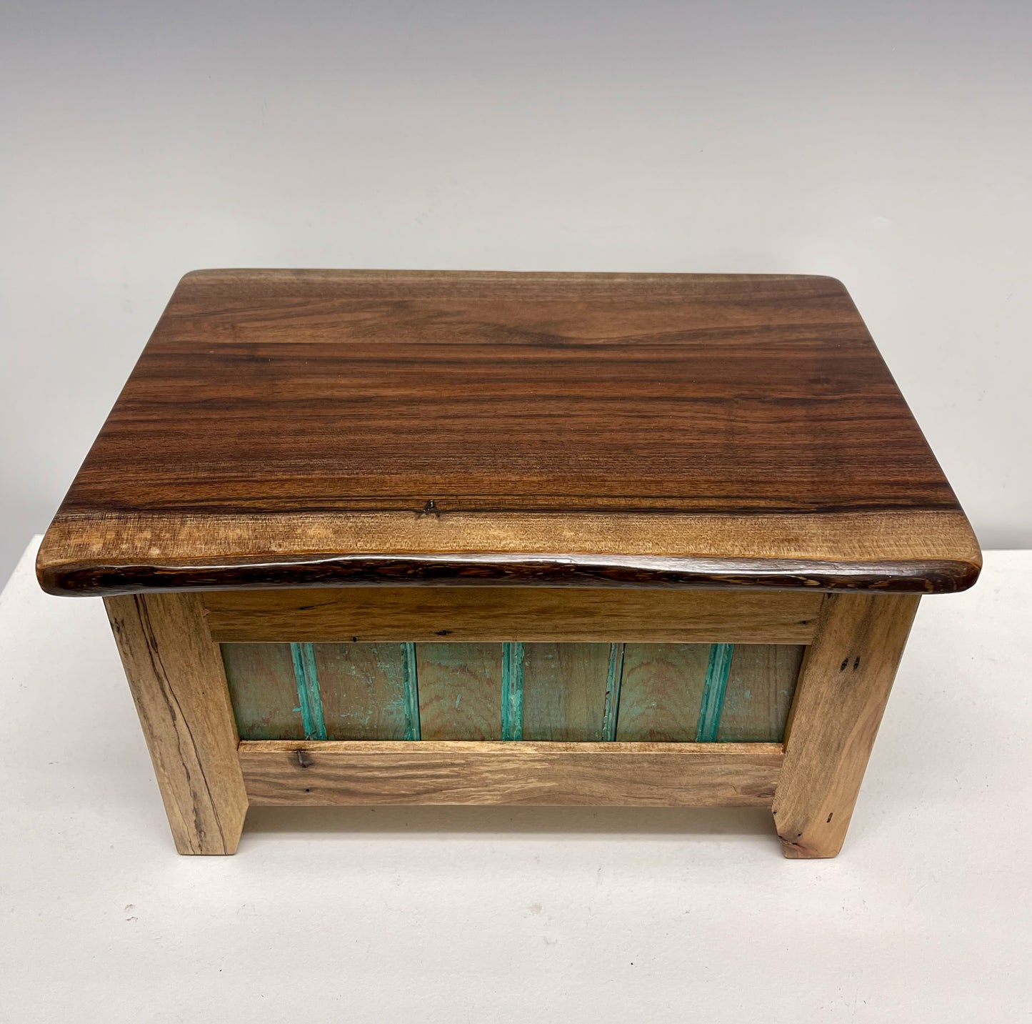 Walnut, Spalted Maple and Recycled Bead Board Treasure Chest