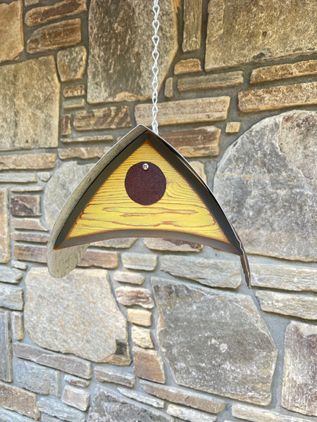 "Barn Owl" Hand Painted Birdhouse in Yellow BH101