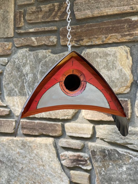 "Barn Owl" Hand Painted Birdhouse in Custom Design BH102