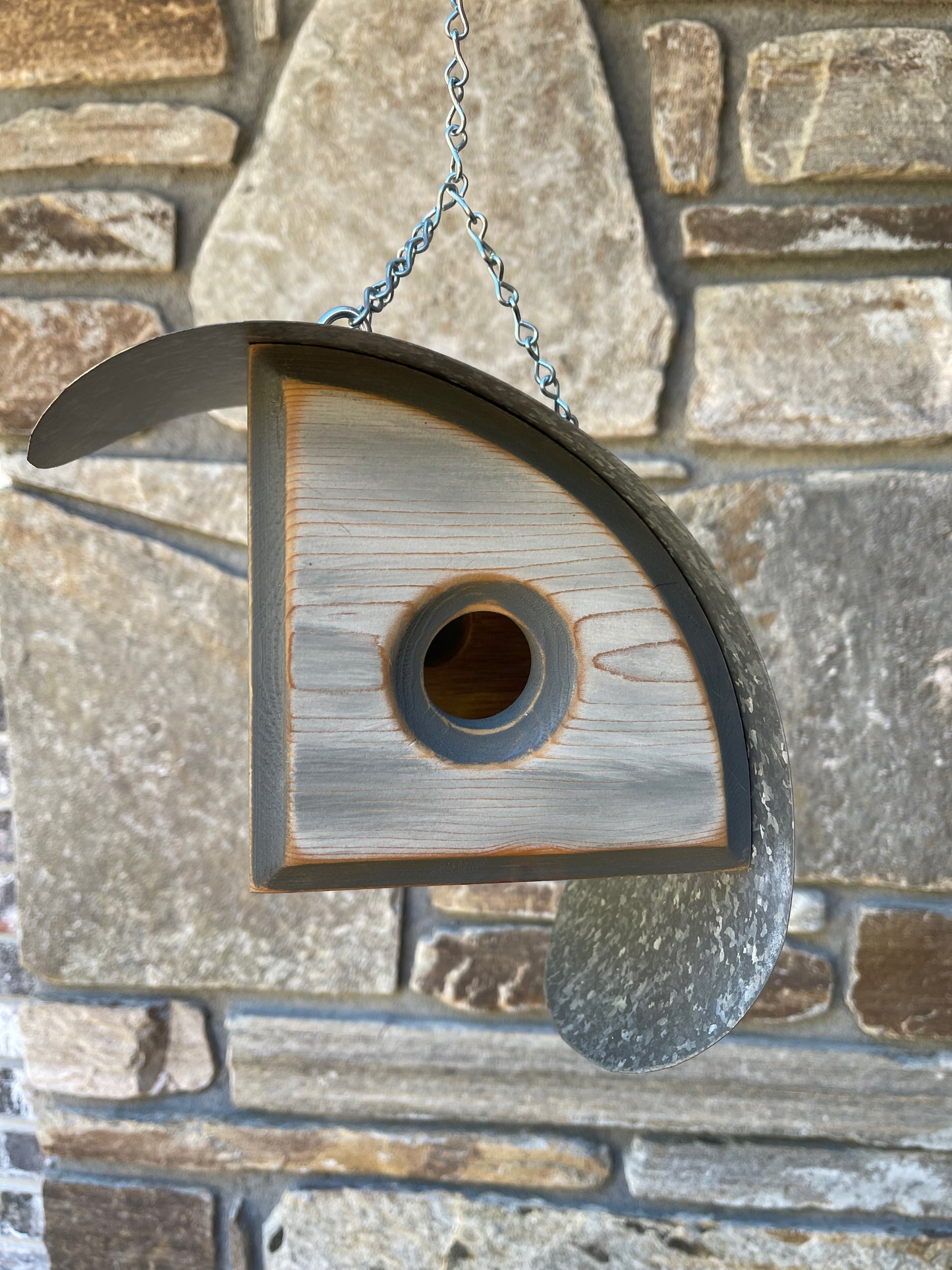 "Cowboy” Birdhouse in Distressed Grey BH114