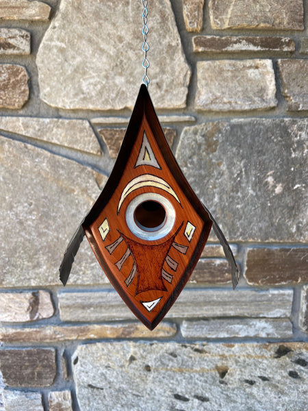 "Magpie" Hand Painted Birdhouse with Hand Painted Custom Design BH117