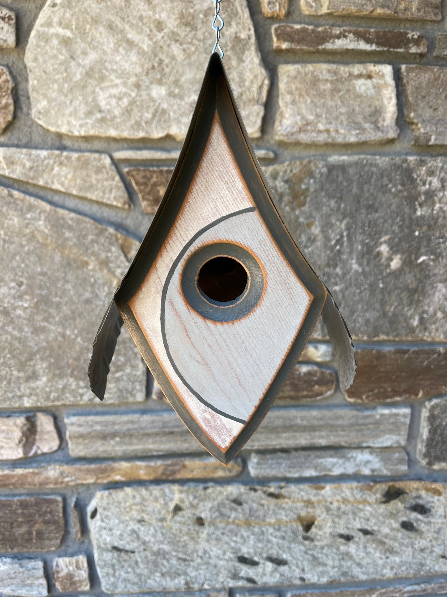 "Magpie" Hand Painted Birdhouse with Hand Painted Custom Design BH118