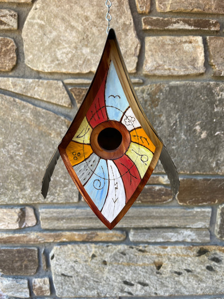 "Magpie" Hand Painted Birdhouse with Custom Design BH120