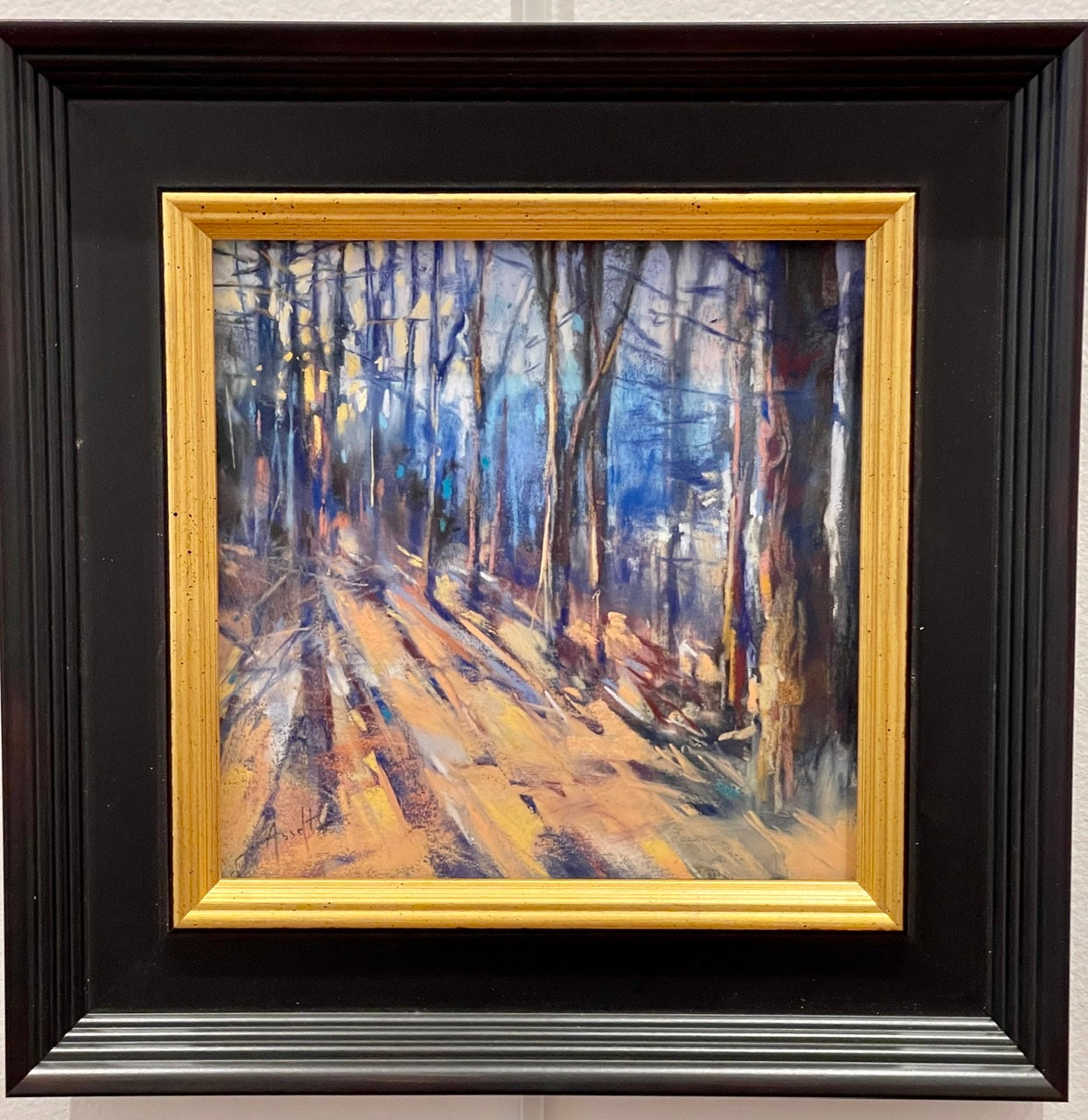 “A LIGHT THROUGH THE WOODS” - Framed Original Pastel Painting