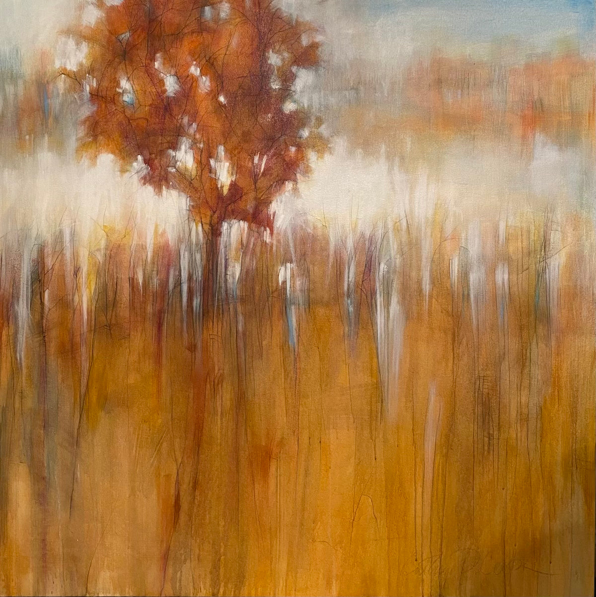 GOLDEN TREE- Original Acrylic and Graphite Painting on Canvas