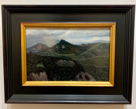 “A View from Whiteside Mountain as a Storm Approaches” Original Framed Oil Painting on Linen