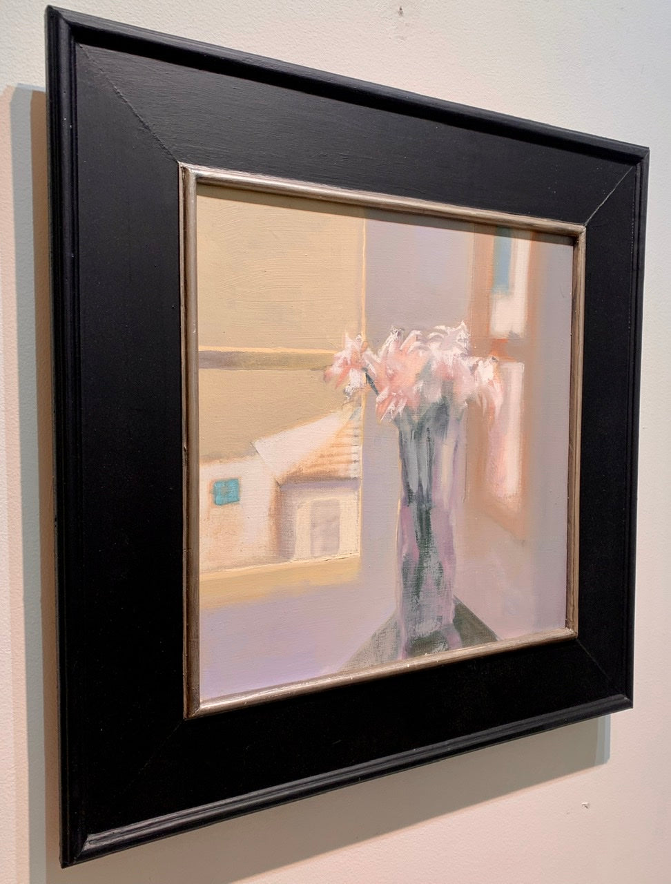 “Flowers and Window” - Original Custom Framed Oil Painting