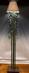 Handmade Tall Green Bamboo Floor Lamp