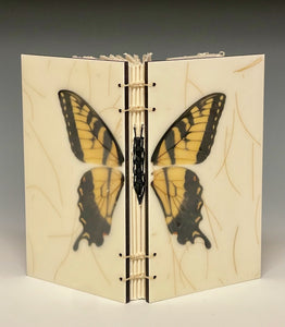 BUTTERFLY JOURNAL BOOK - ENCAUSTIC BEESWAX COVERS AND HANDMADE BINDING