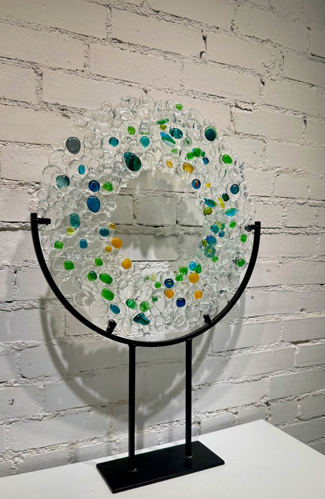"LOOKING FOR LIFE III"  Fused Glass Sculpture