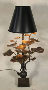 Bronze Ginkgo Lamp Table Lamp with Black Shade