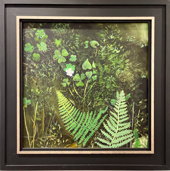 "Wood Sorrel and Fern” - Original Custom Framed Oil Painting