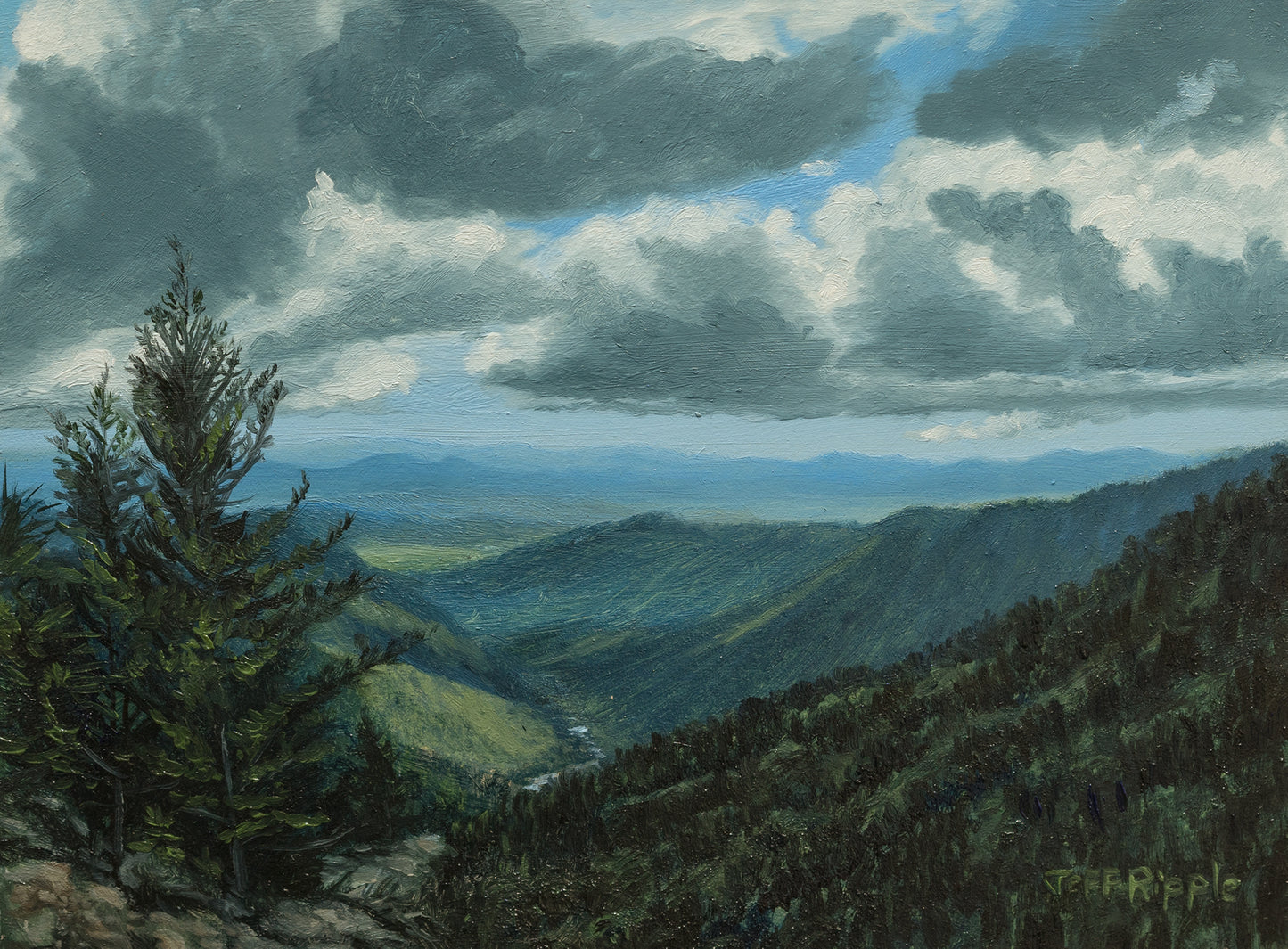 "Field Study Overlooking Bear Trap Gap” Original Framed Oil Painting