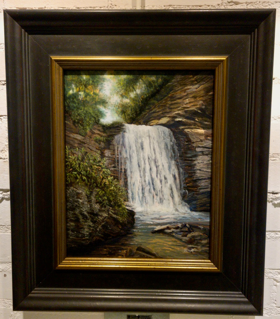 QUIET MORNING LOOKING GLASS FALLS" Original Framed Oil Painting