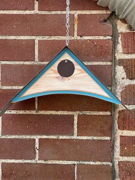 Falcon Birdhouse in Distressed White with Blue Trim LC22.30