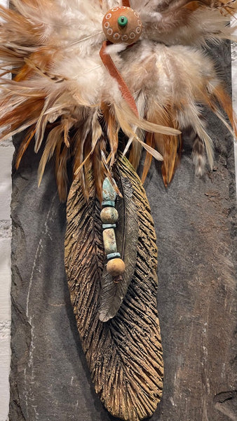 "SACRED SPIRIT II" - MIcaceous Clay and Mixed Media Wall Sculpture