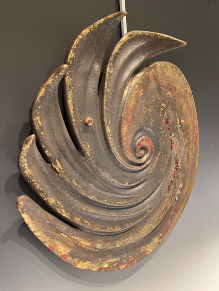"STARDUST VORTEX" - MIcaceous Clay and Mixed Media Wall Sculpture