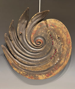 "STARDUST VORTEX" - MIcaceous Clay and Mixed Media Wall Sculpture