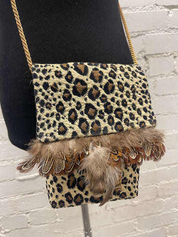 Small Leopard Print Cell Phone Crossbody Bag LM1