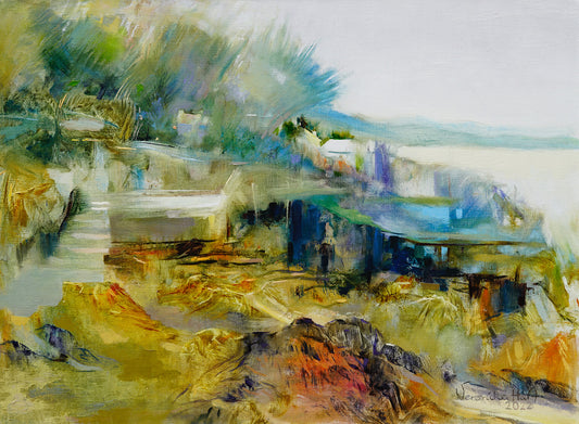 "LOW TIDE" ORIGINAL OIL ON LINEN/FRAMED