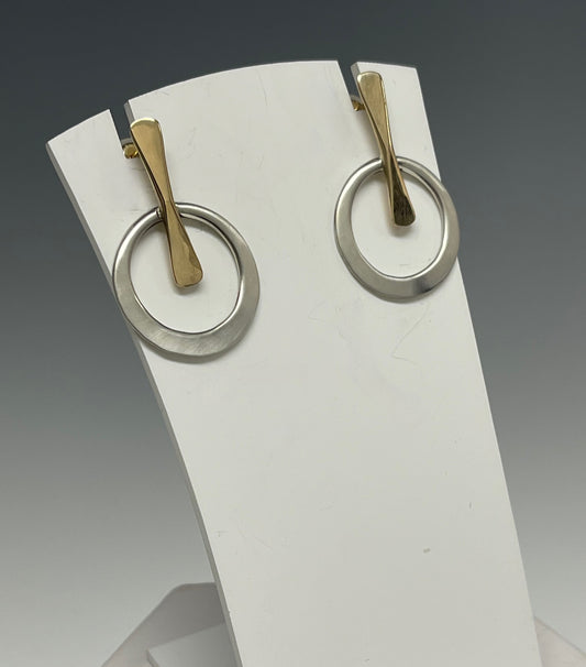 Simple Gold/Silver Flat Hoop Earring MB117E
