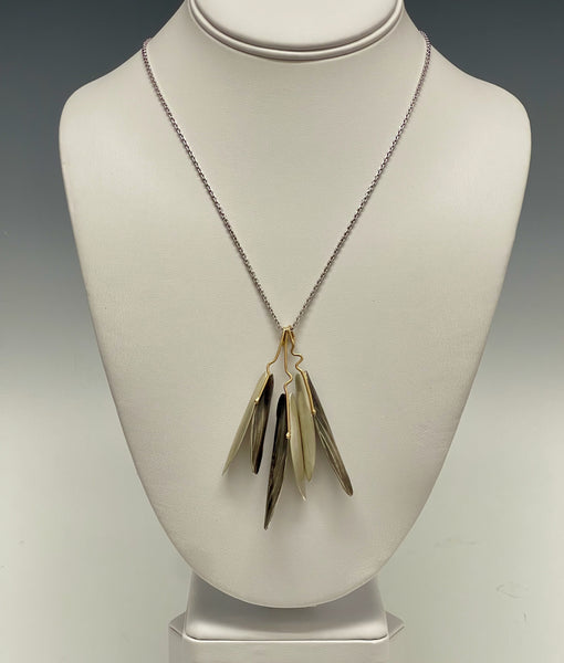 Dragon Fly Sterling Silver Necklace with 14K Gold accents MB129N