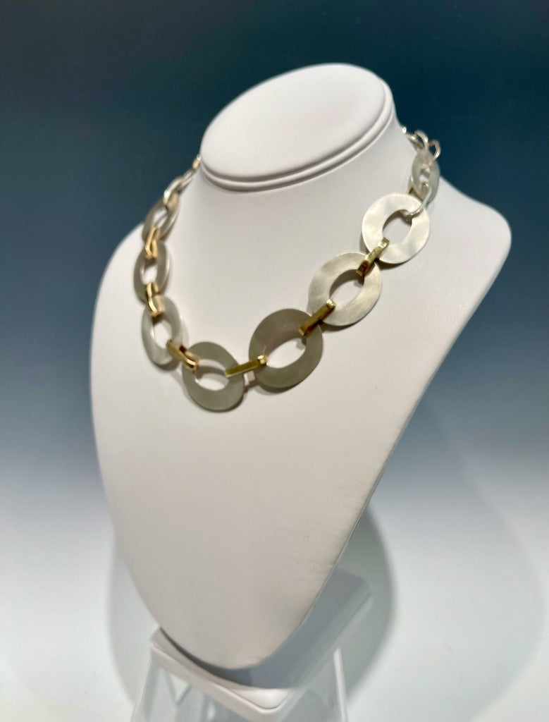 Simple Celtic Necklace with Sterling Silver and 14k  MB137N