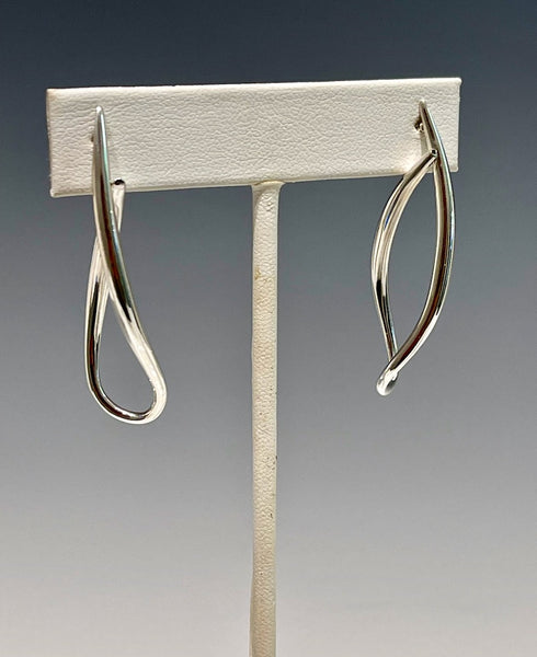 Sterling Silver Long Loop Earrings MB144