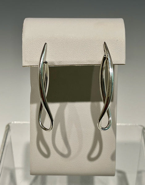 Sterling Silver Long Loop Earrings MB144