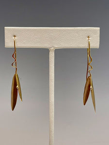 Long Leaf 14K Gold Earrings with French Wires MB149E