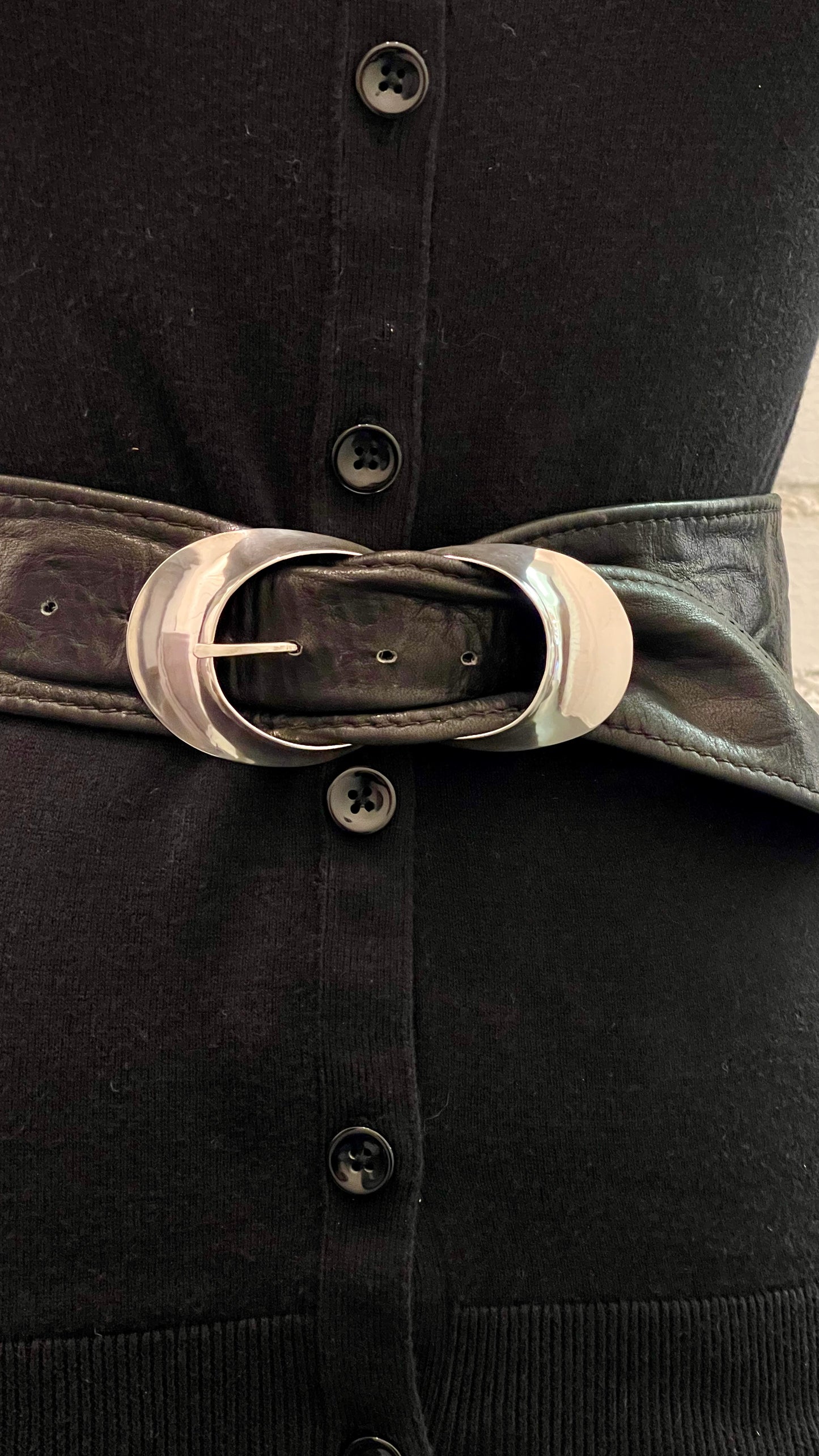 CUSTOM BELT BUCKLE AND GARMENT DYED LEATHER BELT WITH STERLING SILVER  MB3B