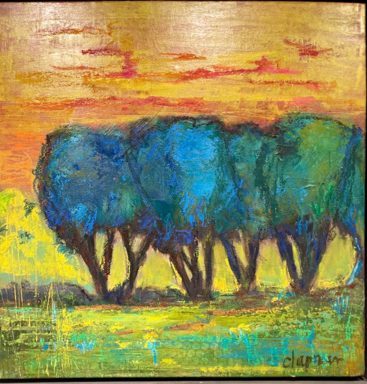 "LATE AFTERNOON" Original Oil and Cold Wax Painting/Framed