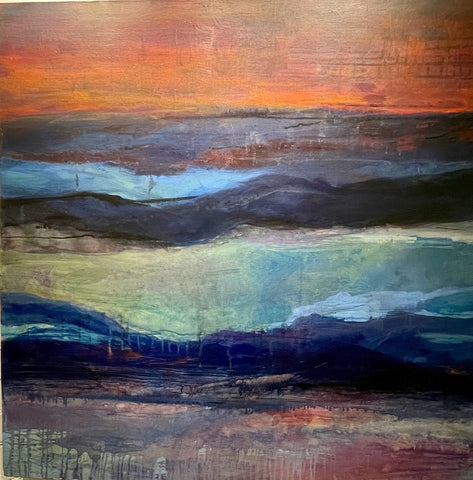 "LOST SUNSET" Original Mixed Media Painting on Canvas