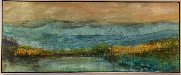 "THE WALL AT LAKE JOCASSEE" Original Charcoal and Acrylic Wash Painting  Framed