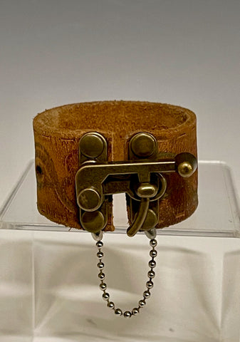 VINTAGE DISTRESSED Leather Cuff with Brass Closure MMC15