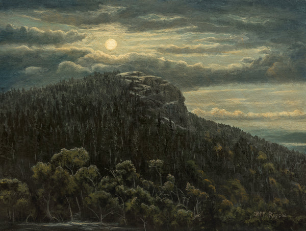 "Moonrise Over Devil's Courthouse” Original Framed Oil Painting
