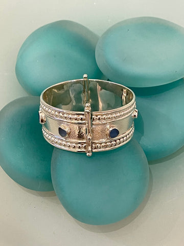Blue Sea Glass Hingedt Bracelet NM248B