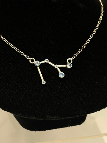 Sagittarius Pendant with Topaz and Sterling Silver Necklace