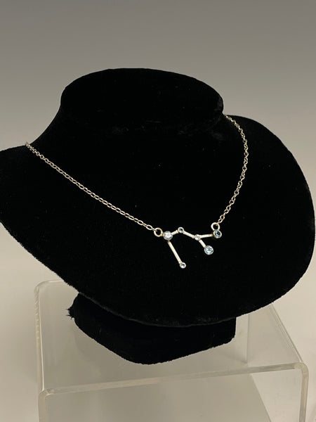 Sagittarius Pendant with Topaz and Sterling Silver Necklace